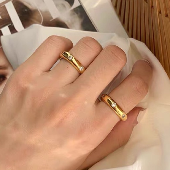🥰18K Gold Plated Melody Pave Ring - Picture 4 of 6